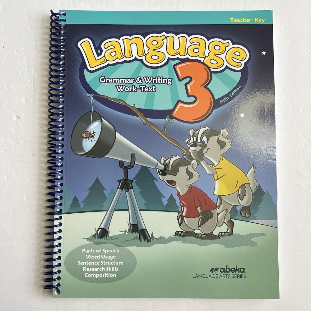 Abeka Language 3 Grammar Writing Work Text Teacher Key Spiral Bound Homeschool